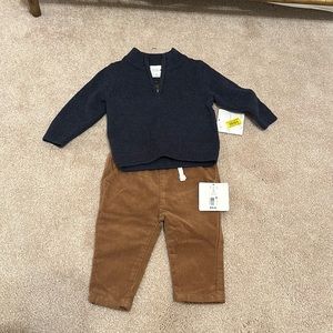 Starting out  pullover sweater and corduroy pants. 9 months   NWT.